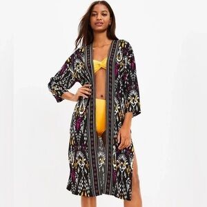 LOFT | Beach Multicolored Ikat Kimono Duster XS/S